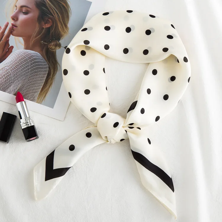 

WJ05 New small square scarf silk scarf small scarf dot printing silk scarf