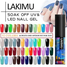 A arte pura do prego do verniz do gel da cor de lakimu 60 cores embebe fora o revestimento baixo duradouro uv do verniz do gel nenhum revestimento superior da limpeza 5ml(China)