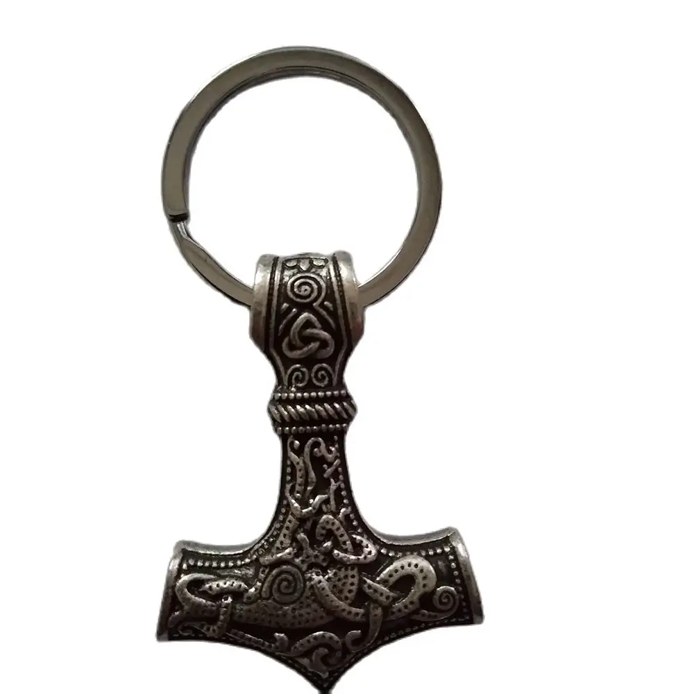 viking Keychain Thor Viking Runes Hammer Key Ring Keyring Jewelry Amulet Dropshipping | Украшения и аксессуары