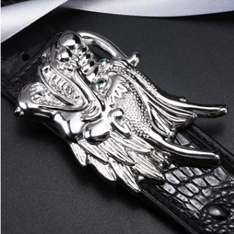 Мужской ремень из натуральной кожи с нефритовой пряжкой серебра 925 пробы |