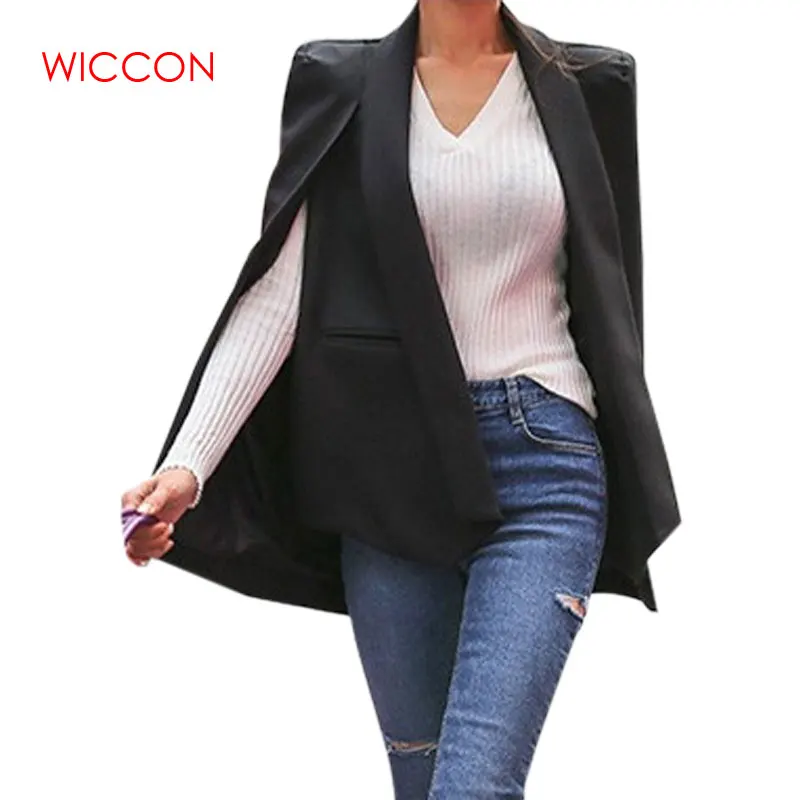 Women Fashion Blazers New Spring Stitching Long Slim Shawl Cloak Suit Female OL Style Office Lady Long Sleeve