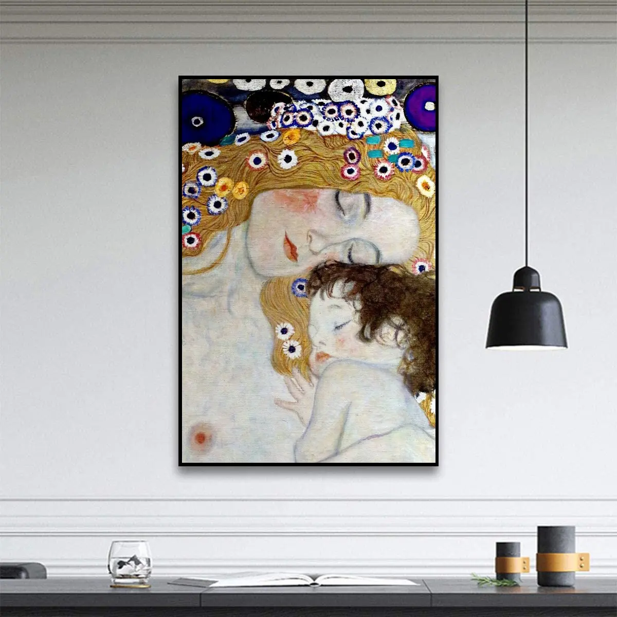 Gustav klimt Le tre et % C3 A0 холст мать и ребенок Художественная печать картина плакат
