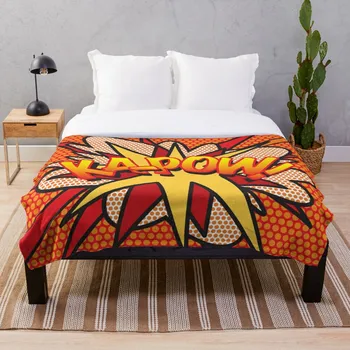 

Comic Book Pop Art KA POW Superhero Blanket Wool Flannel Plush Blanket Bedspread For office Sherpa Blanket Couch Quilt Cover Tra