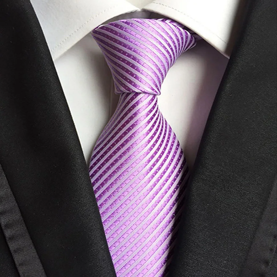 17 видов стилей модные галстуки в полоску для мужчин 8 см шелковый галстук зеленый синий черный жаккард Тканые деловые свадебные галстуки - Цвет: 15