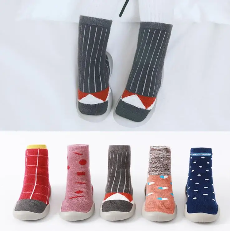 

baby toddler shoes non-slip Geometry Patchwork color shoes sock floor shoes Anti-off Foot Socks 5colors T09 TX01