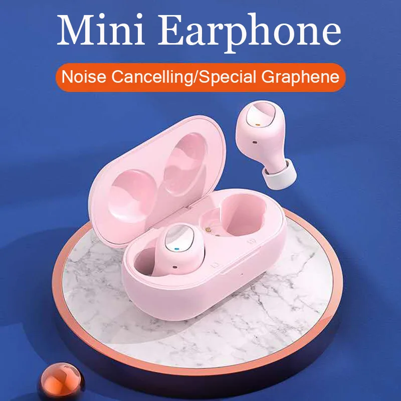 

Wireless Earphones TWS Bluetooth 5.0 mini Noise Canceling Voice Assistant Touch Control Headset with Mic For Xiaomi Huawei Apple