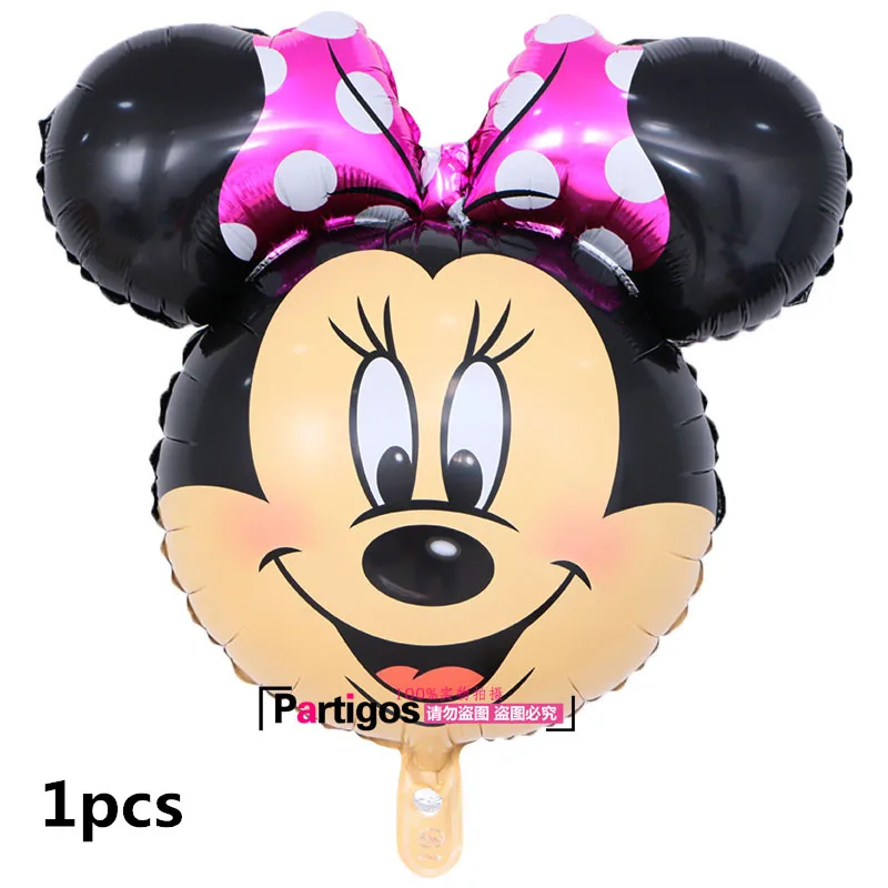 1pcs minnie3 12 шт. фольгированные шары с Микки и Минни Маус, розовые, синие латексные шары для вечеринки в честь Дня Рождения, декоративные детские игрушки, подарок с героями мультфильмов - Цвет: 1pcs minnie3
