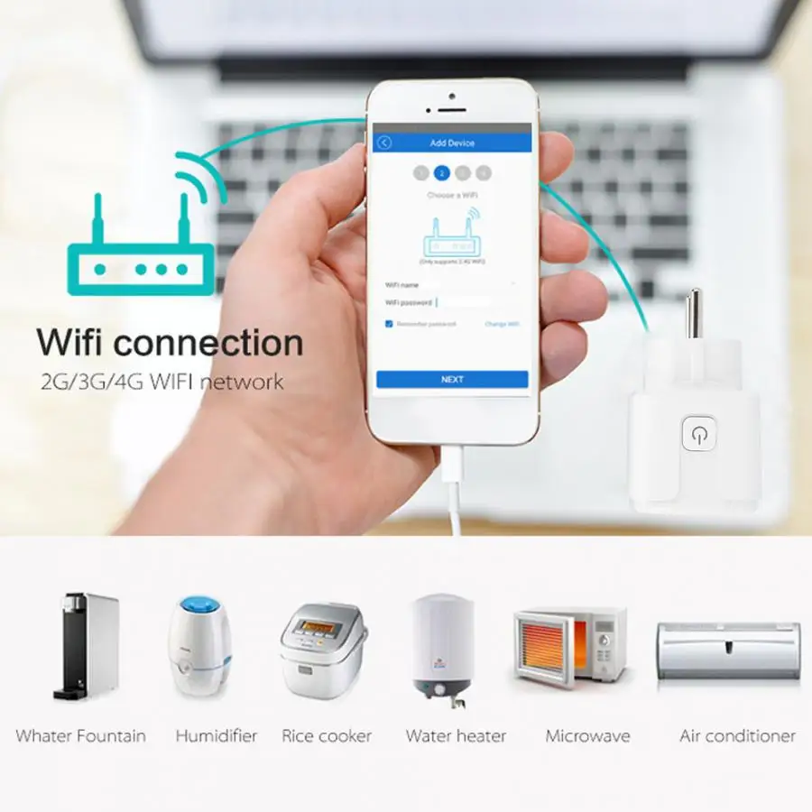 Мини Smart Plug Wi-Fi розетка таймер переключатель передачи голоса, Управление работает для Alexa Google Home ЕС 100-240V