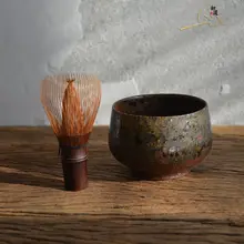Чистая ручная работа сырая керамика чаша для маття сухое ПИВОВАРЕНИЕ матча биение инструмент Японская чаша для чая церемония maccha teacup