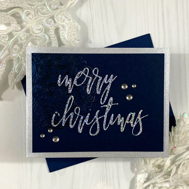 Merry Christmas металлические Горячие тарелки из фольги для рукоделия скрапбукинга пресс Тиснение Бумага трафарет для изготовления открыток поставки новинка
