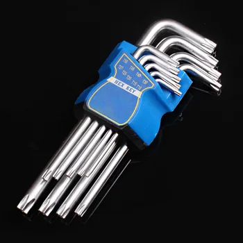

9pcs Metric Ball End Powerful Spanner Torx Hex Wrench Set Screwdriver Long Arm Allen Key Manual L Type Steel Repair Tool