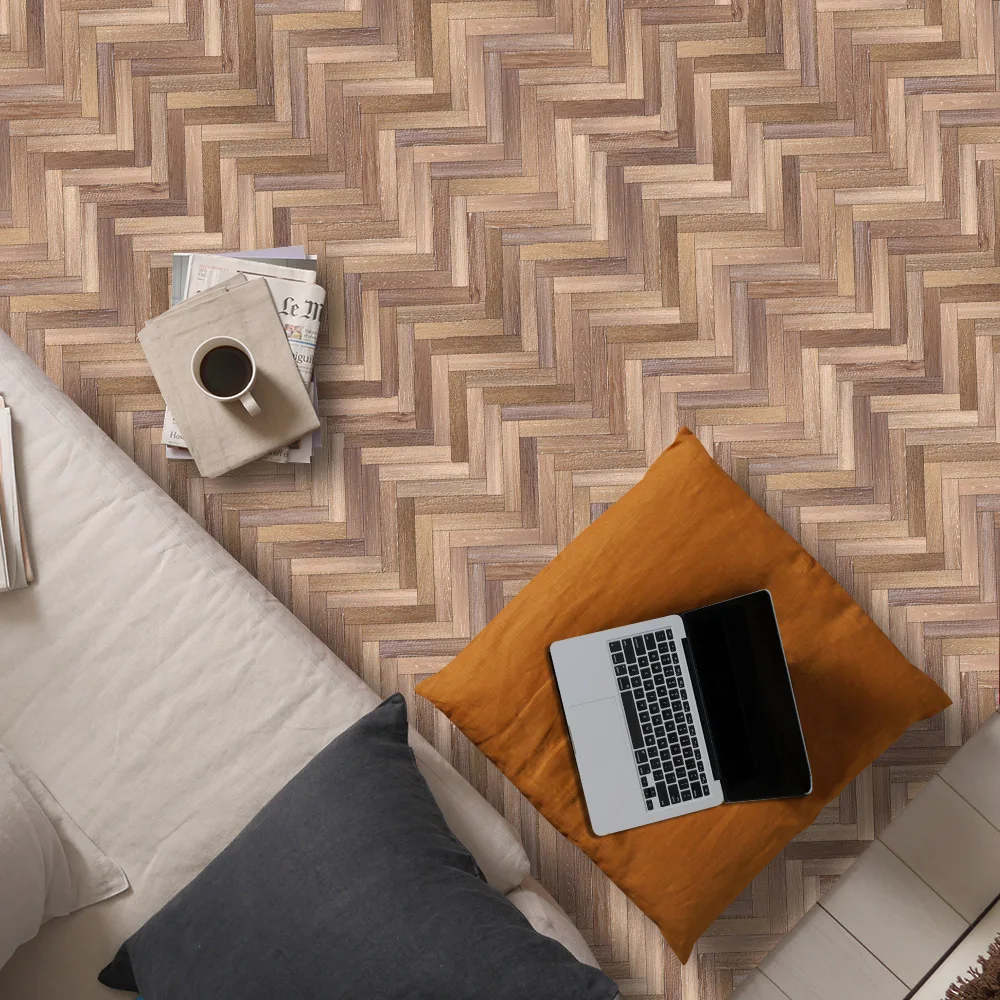 Herringbone Texture Floor Stickers Floor Wallpaper Waterproof Wear ...