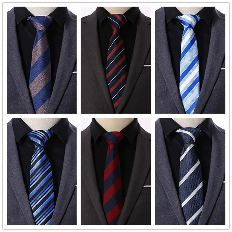 

luxury men's Ties 8CM Width Necktie Striped men cravate silk Skinny polyester Formal tie Business Wedding party OJ08-PT67-99