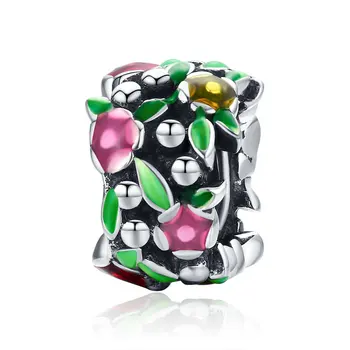 

Qikaola Summer Collection Genuine 925 Sterling Silver Flower Wall Spacer Beads fit Charm Bracelet Necklaces Jewelry Gift C648