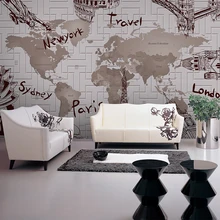 Пользовательские 3D фотообои карта мира европейские и американские архитектурные нетканые обои для гостиной отеля обои