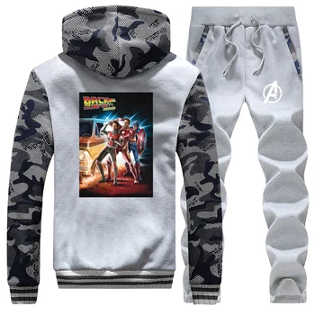 

Back For The Infinity Stones Hoody Mens Camouflage Raglan Winter New Streetwear Suit Coat Thick Casual Hoodie+Pants 2 Piece Set