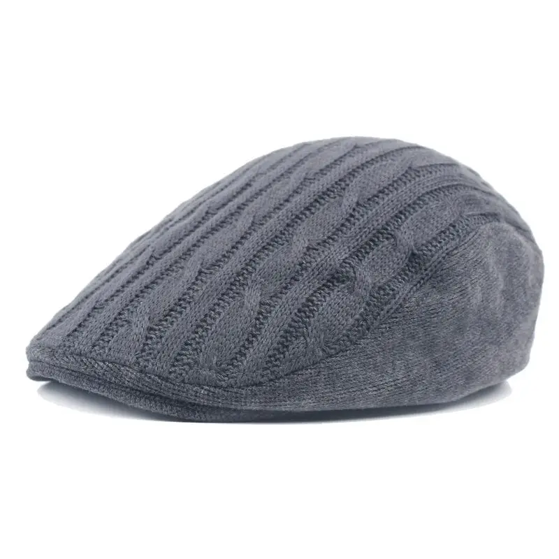 RR0432G Unisex Men Wool Felt Newsboy Cap Hats Autumn Winter Warm Beret Old Man Casquette Forward Hat Male - Цвет: RR0432G