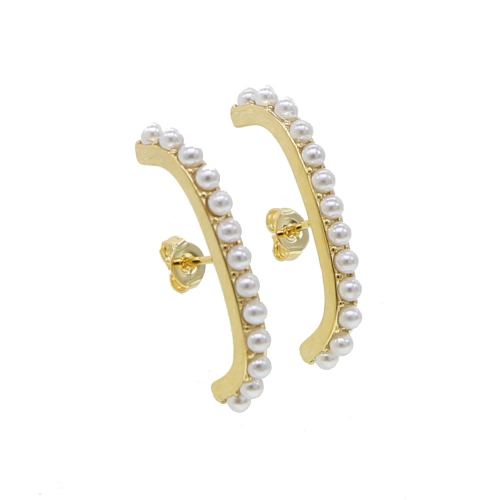 Золотая Серебряная пресная вода море жемчужная мозаичная бусина длинные серьги-гвоздики простые геометрические ювелирные изделия для женщин подарок модные ювелирные изделия