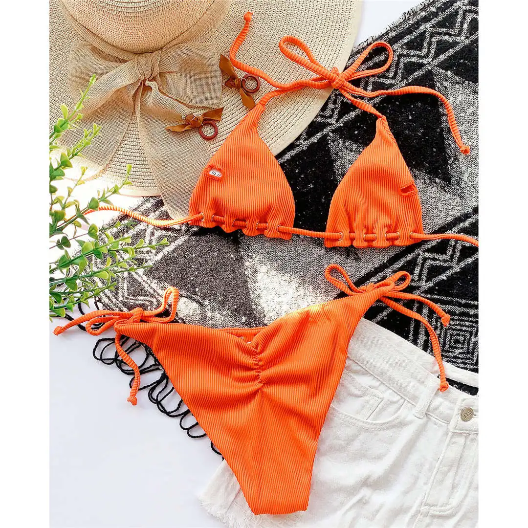 2020 Halter Leopard Bikini Women Swimwear Female Swimsuit Two-pieces Bikini set Brazilian Bather Bathing Suit Swim Lady V2452