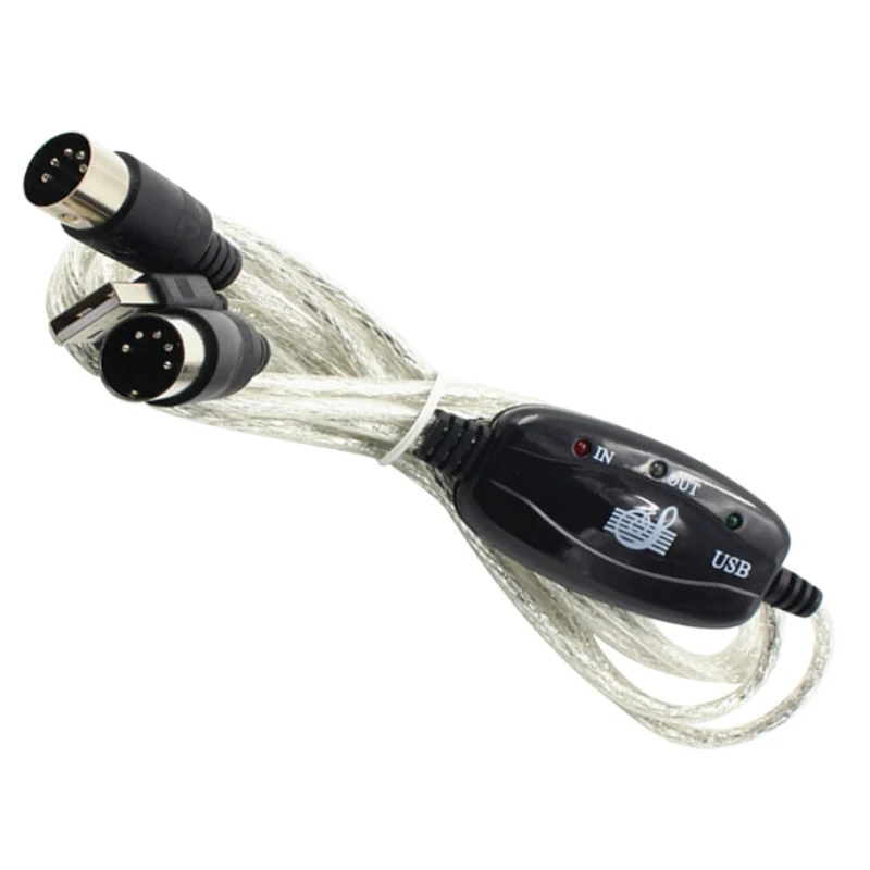 

MIDI Interface To USB Cable Converter Connector PC To Synthesizer Music Keyboard Home Music Studio Instrument Cable Adapter