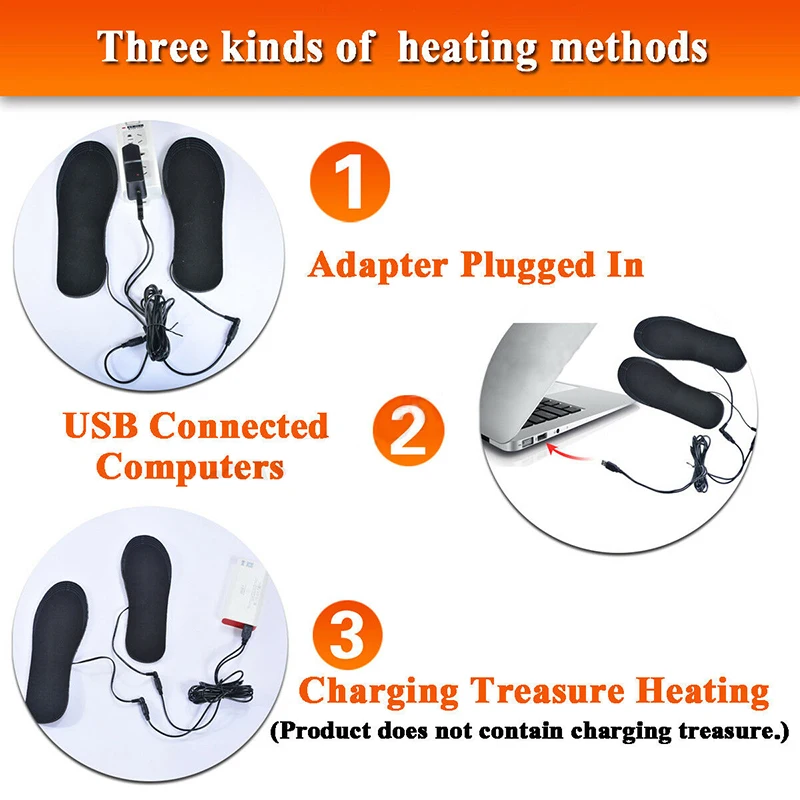 USB стельки с электрическим подогревом для женщин и мужчин, теплые носки для ног, коврик с электрическим подогревом, зимние теплые стельки для обуви