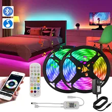Bande de lumière Led Bluetooth rvb 5050 LED bande de Diode intelligente 16 millions de couleurs Festoon lumière LED pour la décoration de cuisine de chambre à coucher