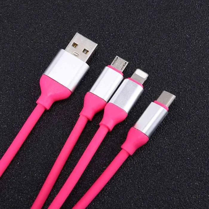3 в 1 1,2 м СВЕТОДИОДНЫЙ модуль панели управления usb type-C для зарядки Lightning кабели для iPhone samsung Xiaomi VH99