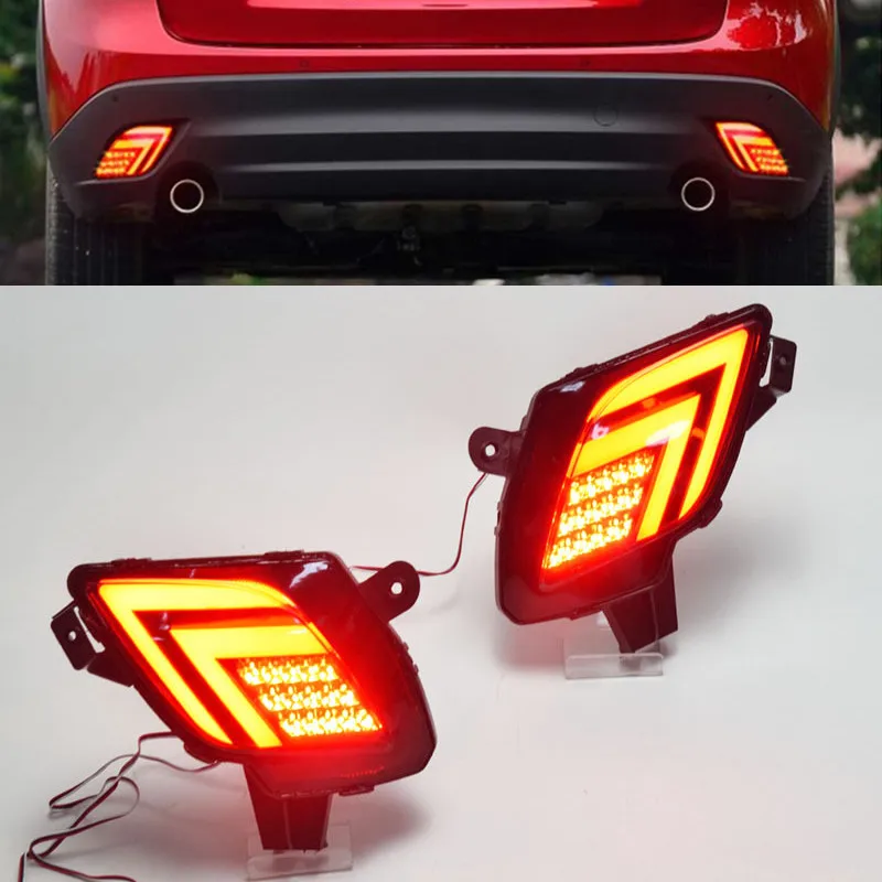 2 шт. для Mazda CX-5 CX5 2013- Многофункциональный Автомобильный светодиодный фонарь заднего бампера задняя противотуманная лампа стоп-сигнала