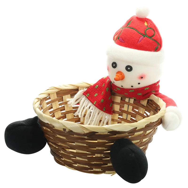 Large Snowman Рождественская корзина для хранения конфет, печенья, еды, очаровательное Рождественское украшение, Рождественское украшение для дома, корзина для хранения Санта-Клауса, подарок - Цвет: Large Snowman