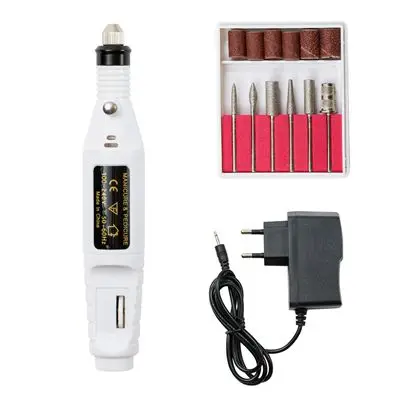 Электрический аппарат Ladymisty для маникюра, педикюра, фрезы для ногтей, фрезы для ногтей, гель для удаления кутикулы - Цвет: White(Acrylic)