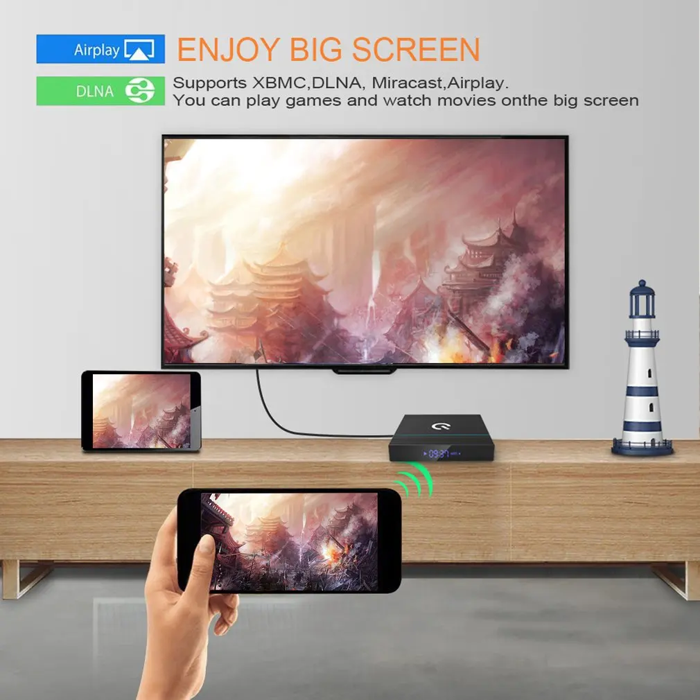 Q95 Мини Android 9,0 ТВ приставка Amlogic S905X3 4 ГБ 32 ГБ Смарт ТВ приставка Wifi 4K HD Netflix приставка