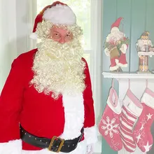 

Christmas Santa Claus Costume Beard Lots Men Cosplay Santa Claus Clothes Fancy Dress In Christmas Men Costume Suit For Adults