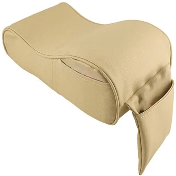 

PU Leather Car Armrest Pad Memory Foam Universal Auto Armrests Covers with Phone Pocket