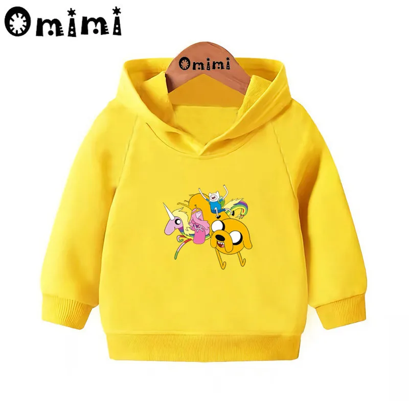 Adventure Time Finn& Jaker/милые свитшоты; детские толстовки с капюшоном; крутой пуловер для малышей; топы для девочек и мальчиков; осенняя одежда; KMT5200