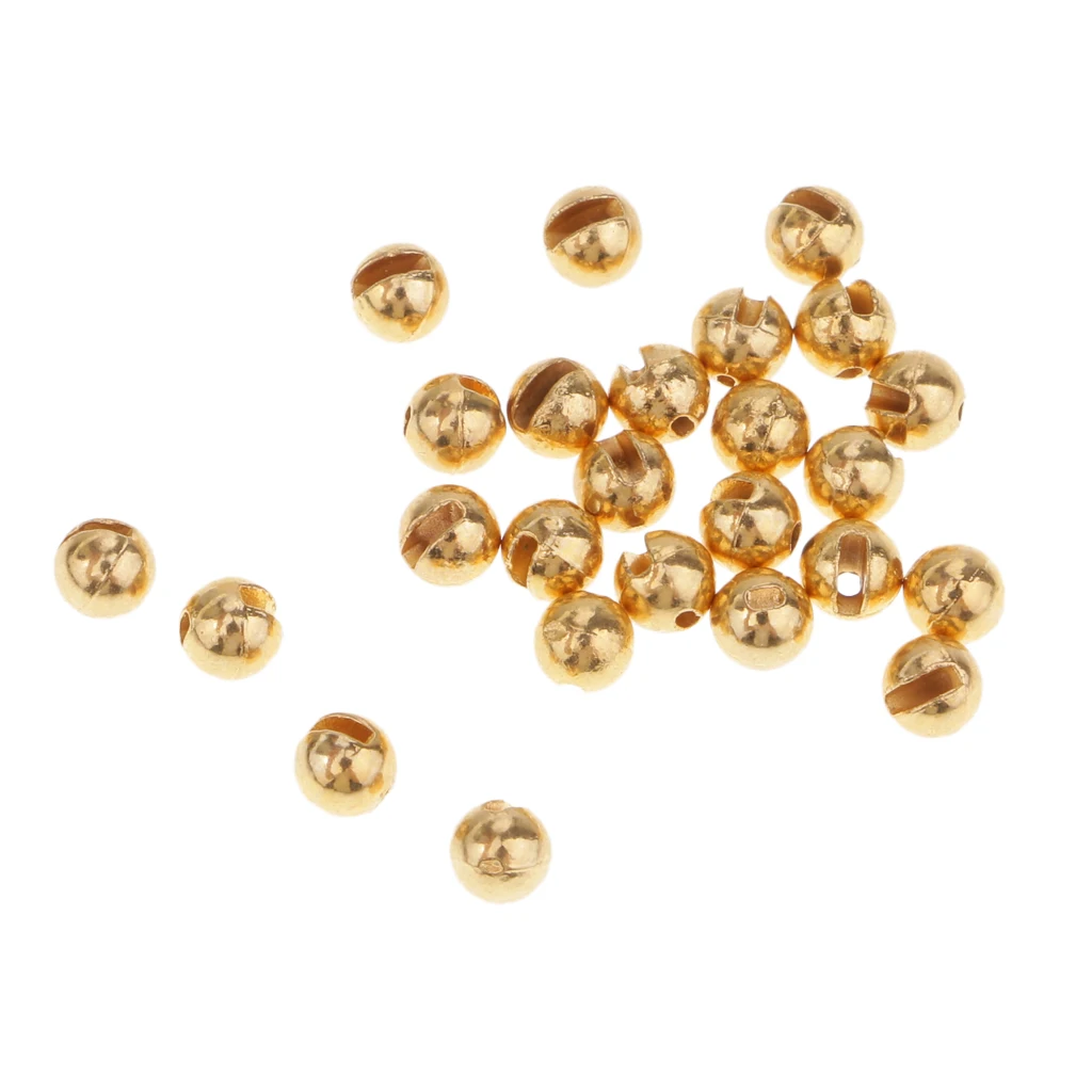 

25pcs Fly Tying Slotted Tungsten Beads Fly Tying Jig Hooks Balls Beads Very Heavy Deep Nymphs Head 5 Sizes Fishing Accessories