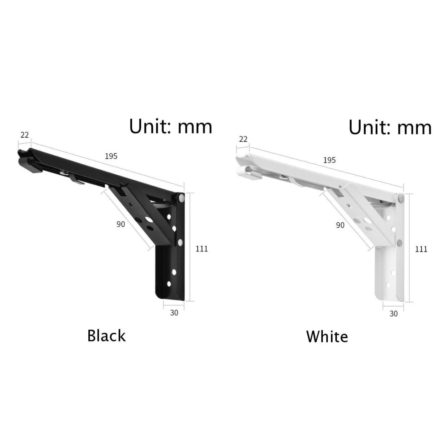 

2 Pieces Multipurpose Folding Shelf Bench Table Shelf Angle Corner Bracket Wall Mounted Steel Furniture Hardware Tool Brackets