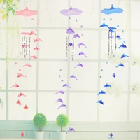 Plastic Wind Chimes Humming Bird dolphin Wind Chimes Bells Metal Tube Hanging Wall Home Car Outdoor garden Decoration 70cm 1