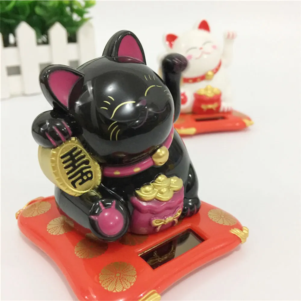 Черный и белый двухцветный милый lucky cat Отель Ресторан семейный автомобиль солнечные украшения сувенир