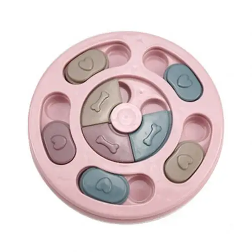 Pink1 Собака Щенок Шестигранная лапа круглый кормушка для кормления обучение интерактивная игрушка-головоломка - Цвет: Pink1