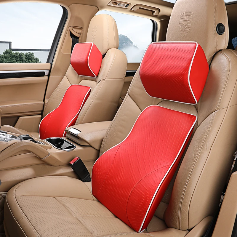 Автомобильная подушка под поясницу для поддержки талии подушки подголовника задняя подушка опоры сидений пены памяти чехлы для сидений автомобиля аксессуары