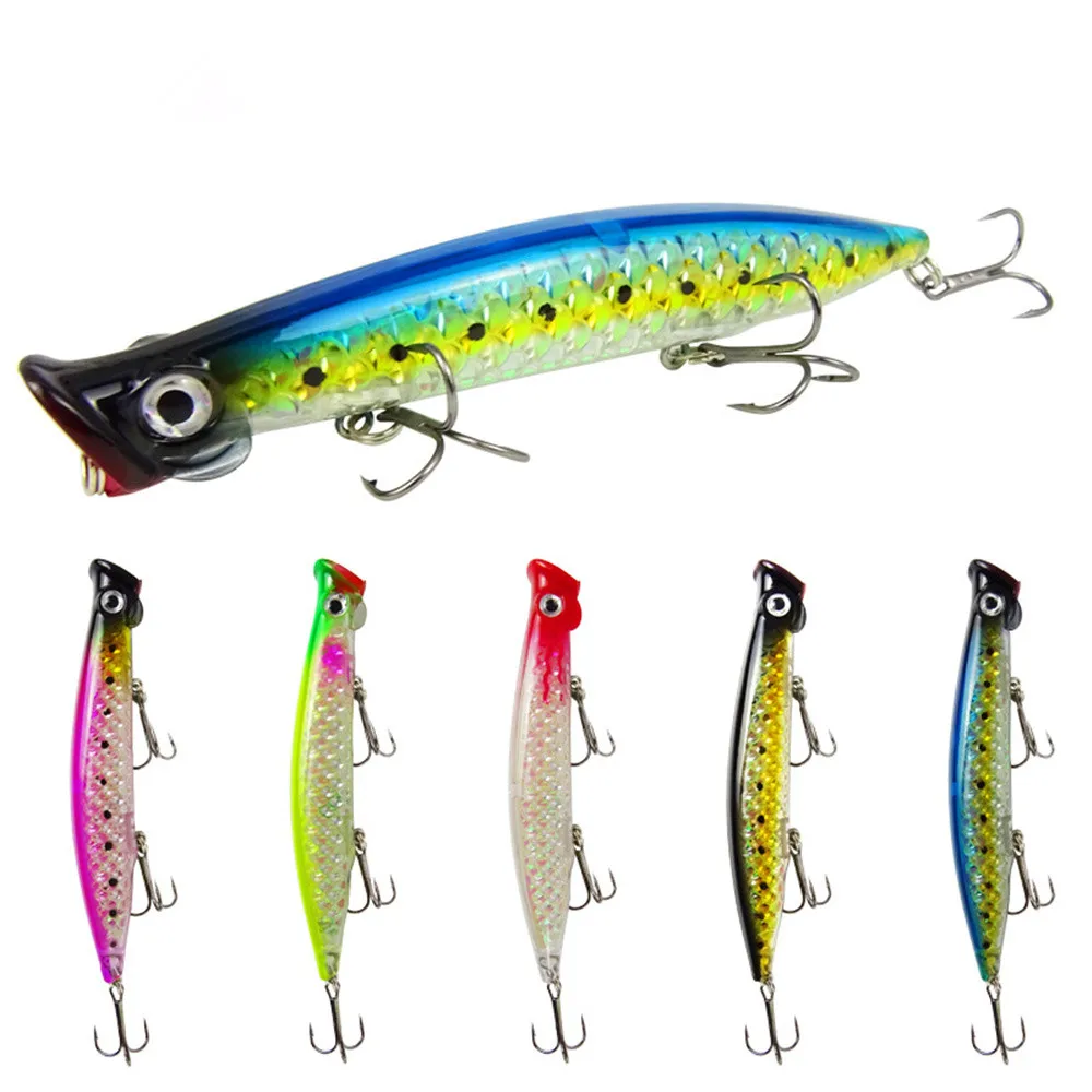 

Olta Floating Popper Fishing Lure Pesca Isca Artificial Wobblers Crankbait Fishing 3D Eye Plastic Hard Baits Leurre Peche En Mer