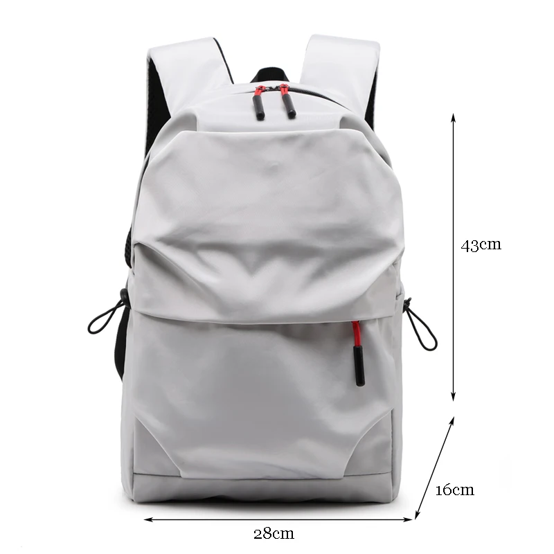 small gray Новинка, мужской рюкзак для 15,0 дюймов, рюкзак для ноутбука, большая вместительность, красивые рюкзаки, плиссированные, повседневный стиль, сумка, водоотталкивающая - Цвет: small gray