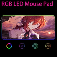 

Genshin Impact RGB Gaming XXL MousePad Large Locking Edge Speed PC Game Gamer LED Mouse Pad Soft Laptop Notebook Mat for CSGO