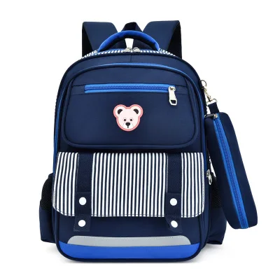 dark blue Школьная сумка с героями мультфильмов для начальной школы 1-5 класса, школьные сумки для мальчиков и девочек, детские школьные сумки для снижения нагрузки - Цвет: dark blue