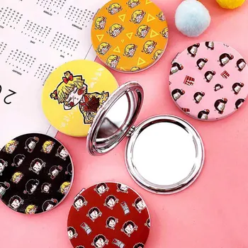

2020 New Make Up Mirror Anime Demon Slayer Kimetsu No Yaiba Pattern Portable Compact Pocket Cosmetic Mirror Folding Mirror
