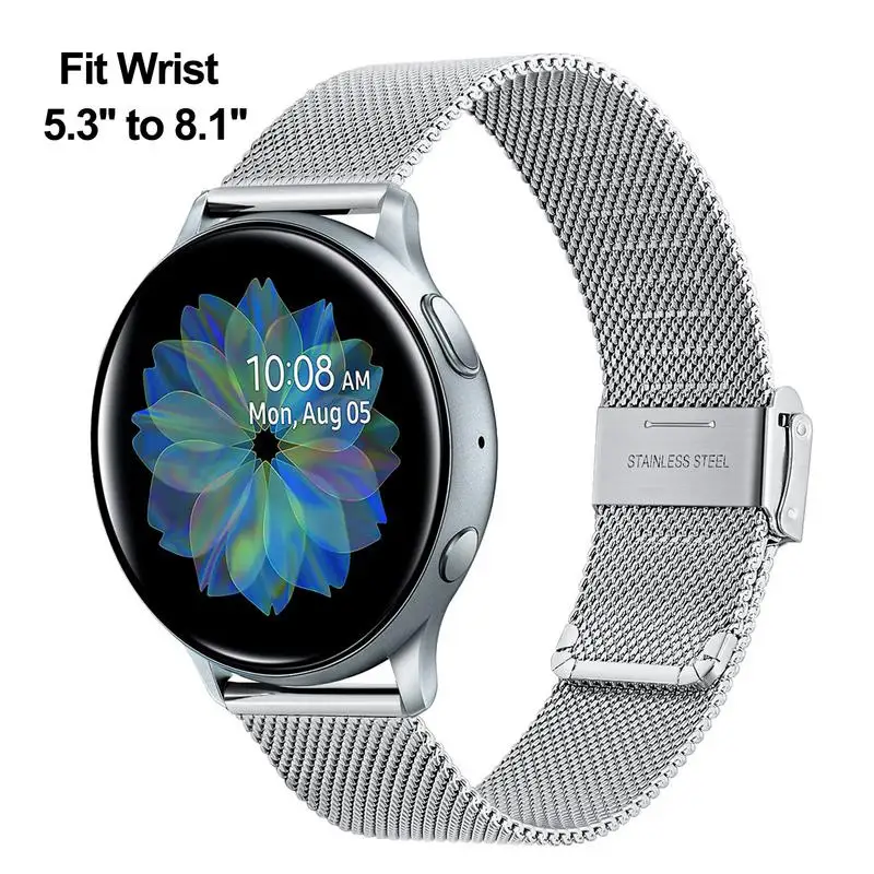 Миланский ремешок для часов samsung Galaxy Watch Active 2 40 мм 44 мм быстросъемный ремешок из нержавеющей стали