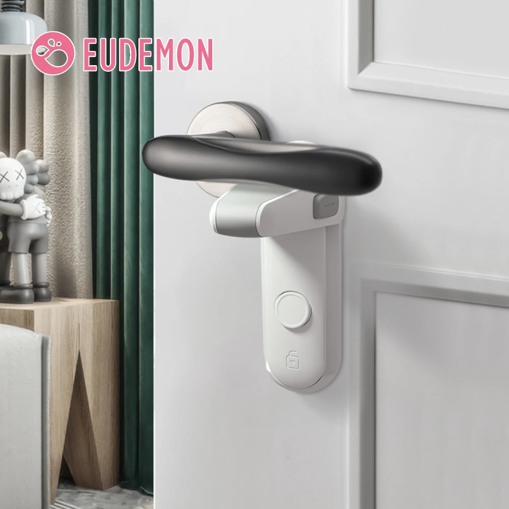 EUDEMON puerta de cierre de palanca de bebé a prueba de la manija de la puerta de la cerradura a prueba de niños perilla de la puerta cerradura fácil de instalar y usar 3M adhesivo VHB