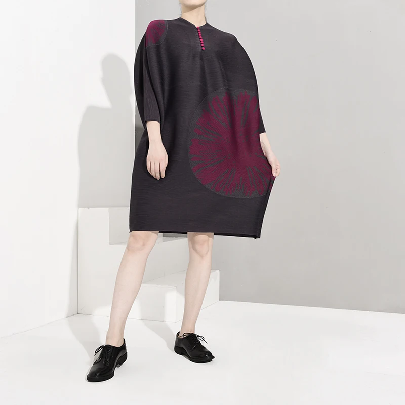 LANMREM Новая модная женская рубашка с длинными рукавами женские толстовки Vestido с принтом однобортный пуловер свободное платье YE76305