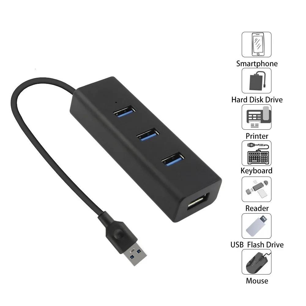 CHYI Мульти Usb 3,0 концентратор микро 4 порта Usb3.0 хаб сплиттер адаптер Мини Портативный высокоскоростной компьютер аксессуары для ПК MacBook