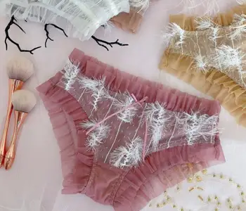 

2020 New 100% Real Photo M L XL 3L 5L Plus Big Size Lovely Cute Lolita Kawaii Sexy Tassels Mesh Lace Panties Brief Knickers